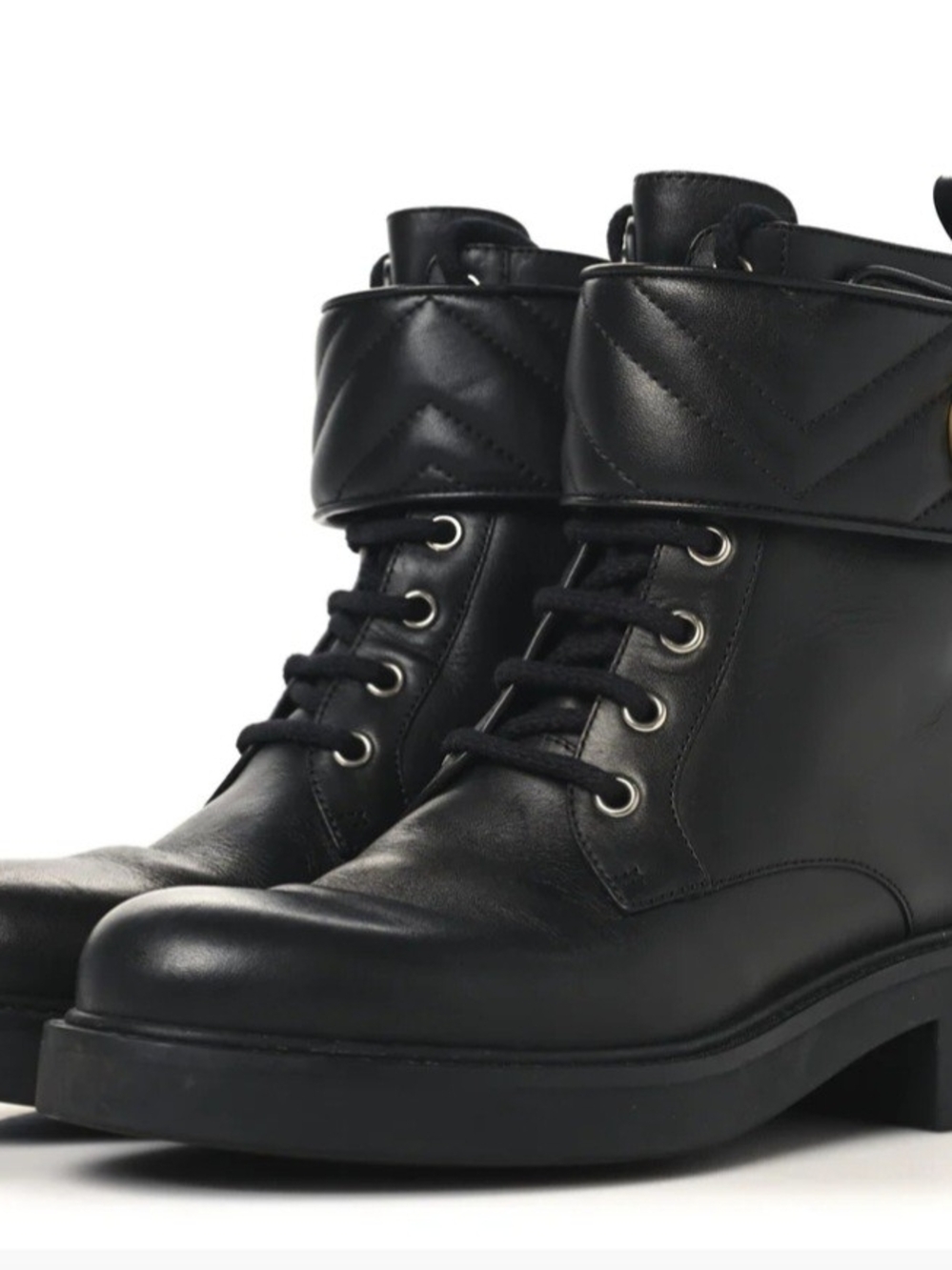 Gucci Black Leather Logo Ankle Boots - Picture 3 of 12